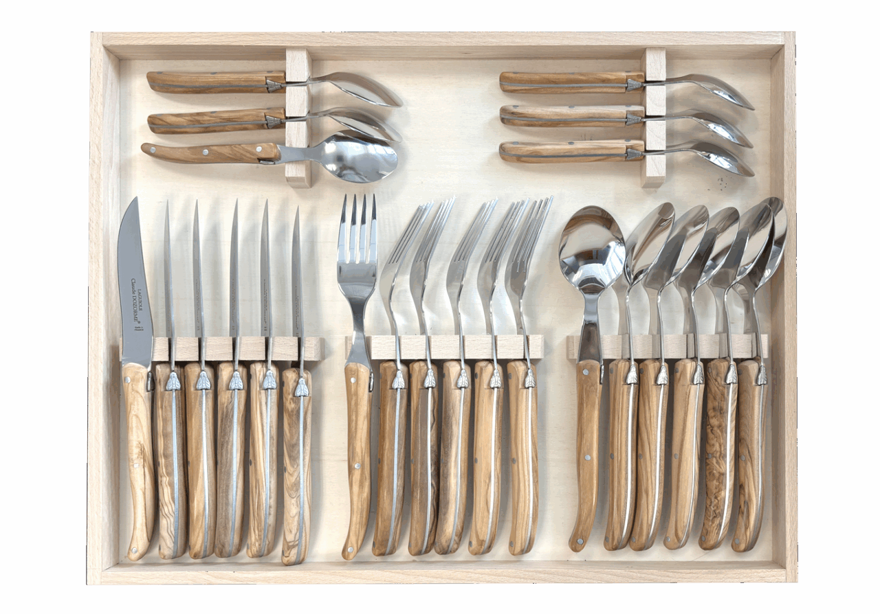 Laguiole Plein Manche - Coffret Ménagère 24 pièces