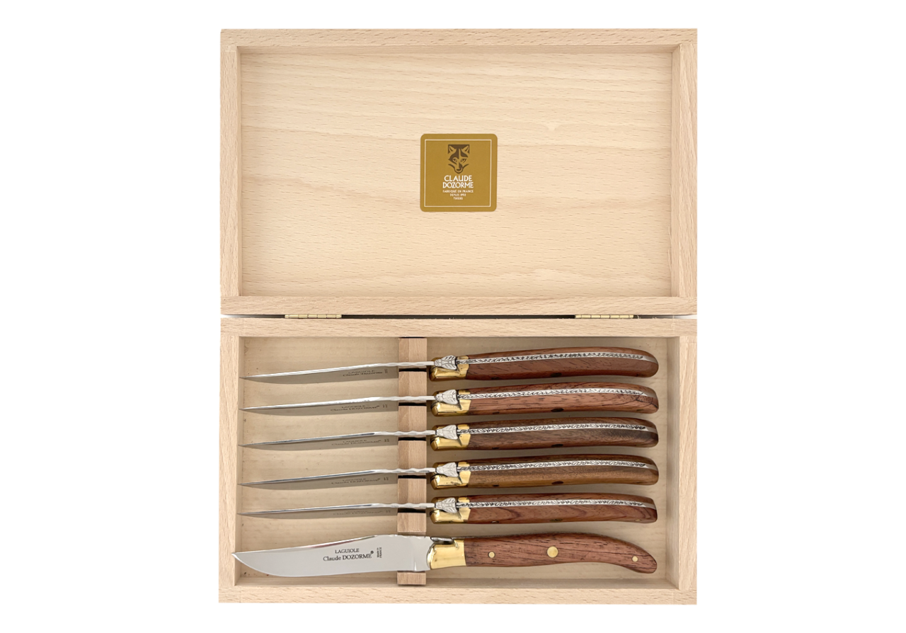 Laguiole Mitre Laiton - Coffret 6 couteaux