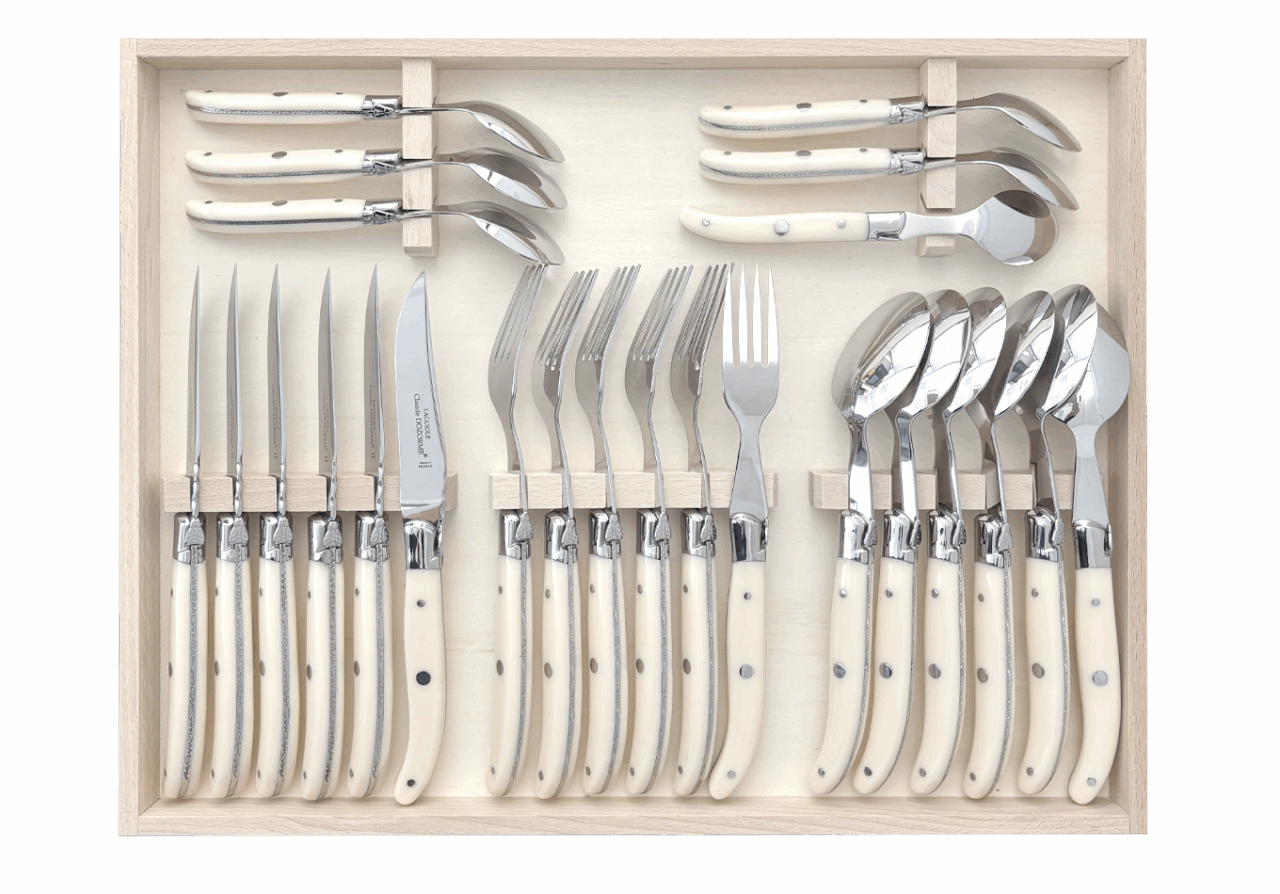 Laguiole Mitre Inox - Coffret Ménagère 24 pièces